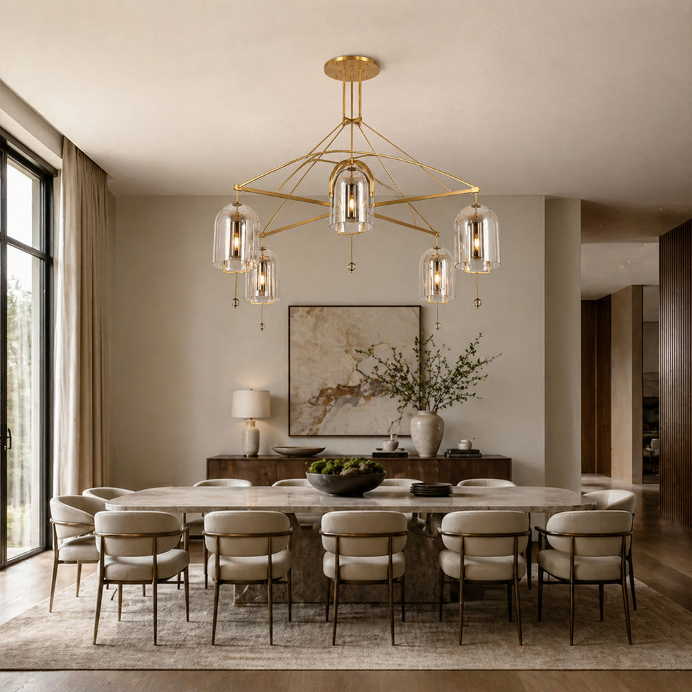 Cora Large Round Smoke Glass Chandelier