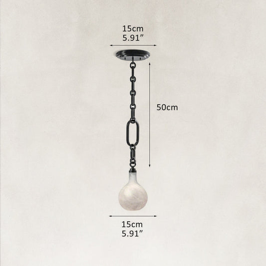 Aether Alabaster Chain Round 1 Light Pendant 6”D