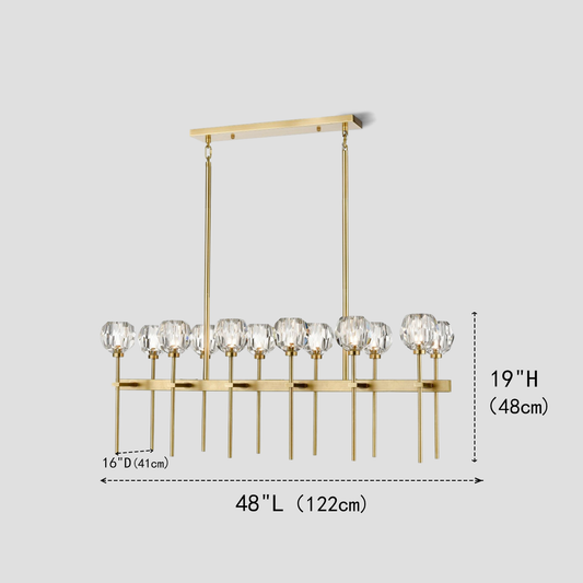 Balle Clear Crystal Linear Dining Room Chandelier