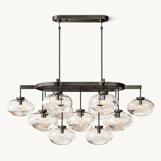 Celeste Clear Glass Linear Chandelier 54"