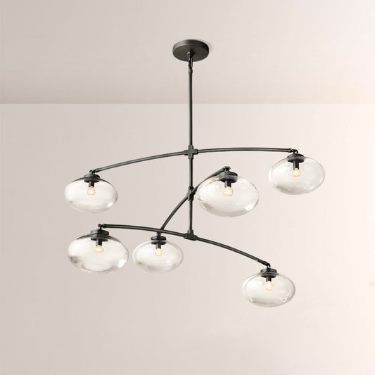 Celeste Clear Glass Mobile Round Chandelier