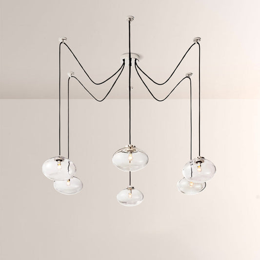 Celeste Clear Glass Suspended Chandelier 84"