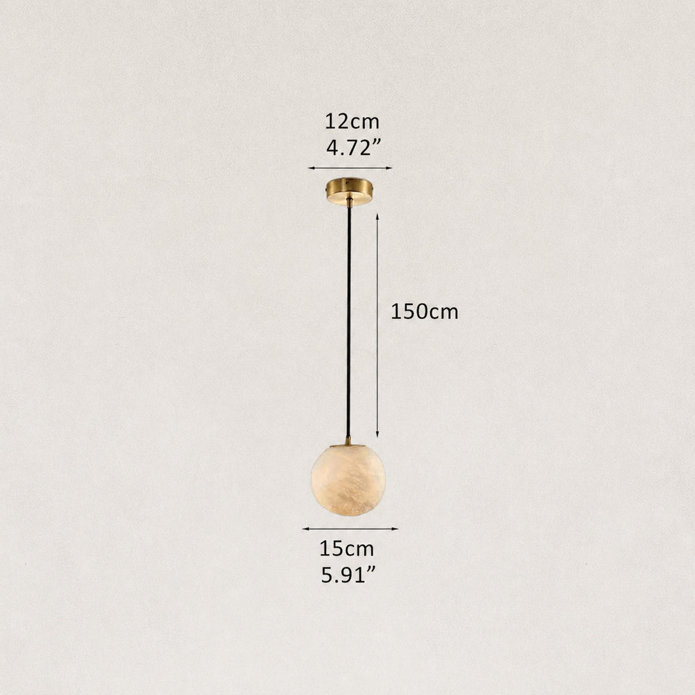 Cove Modern Natural Alabaster Single Globe Pendant Light 6"D