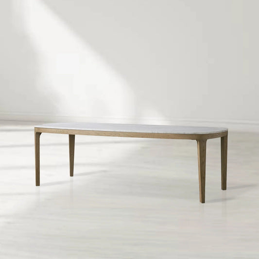 Deinny Rectangular Marble Top Dining Table
