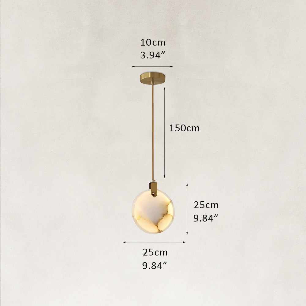 Ethereal Natural Alabaster Globe 1-Light Pendant 9.8“D