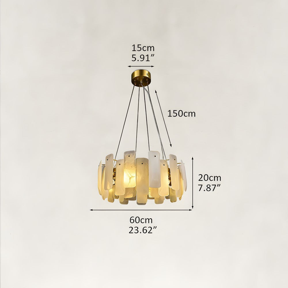 Lunea Circular Alabaster Chandelier 24"D