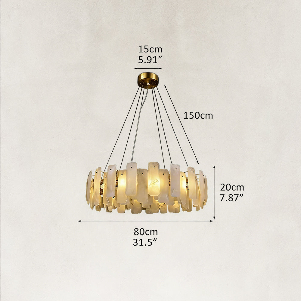 Lunea Circular Alabaster Chandelier 32“D