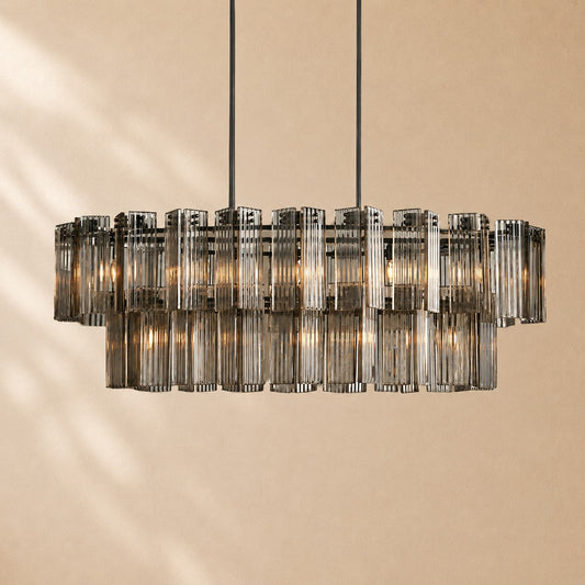 Delsie Art Glass Linear Chandelier