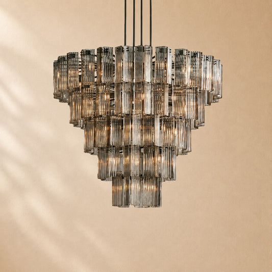 Delsie Art Glass Round Chandelier 60"