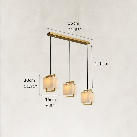 Orivan Alabaster 3-Light Cluster Dome Chandelier 22"W