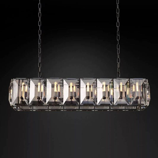 Paula Crystal Rectangular Dining Room Chandelier 54"