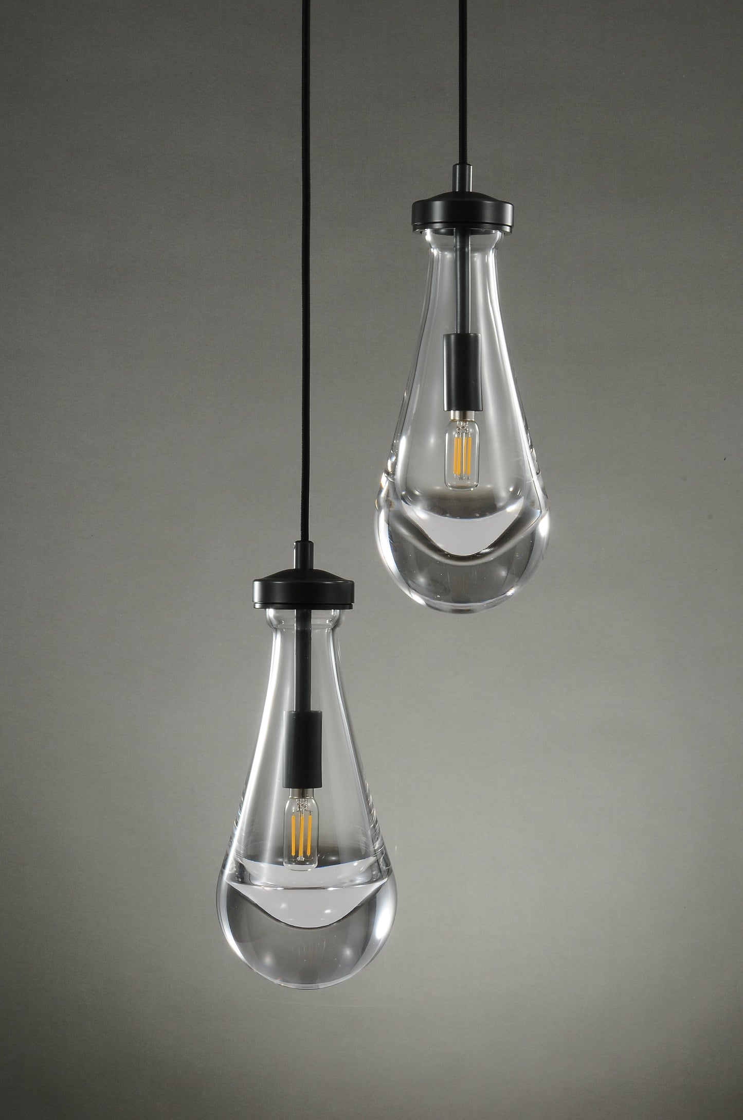Raindrop Round Chandelier 2 Lights 5"D