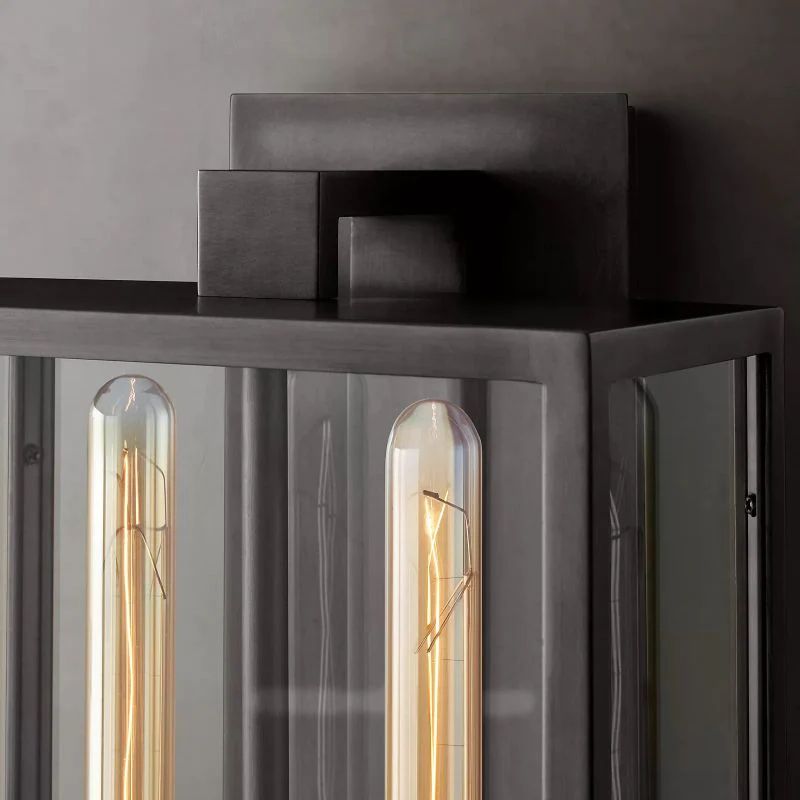 Randy Outdoor Square Lantern Bedroom Wall Sconce 21"