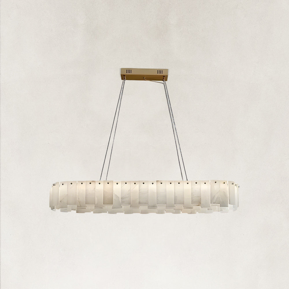 Serene Pillar Natural Alabaster Linear chandelier 39"W