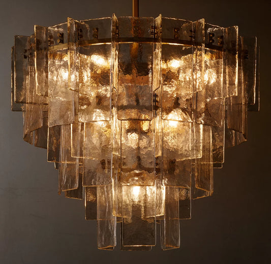 Sharon Smoke Glass Tiered Round Chandelier 36"