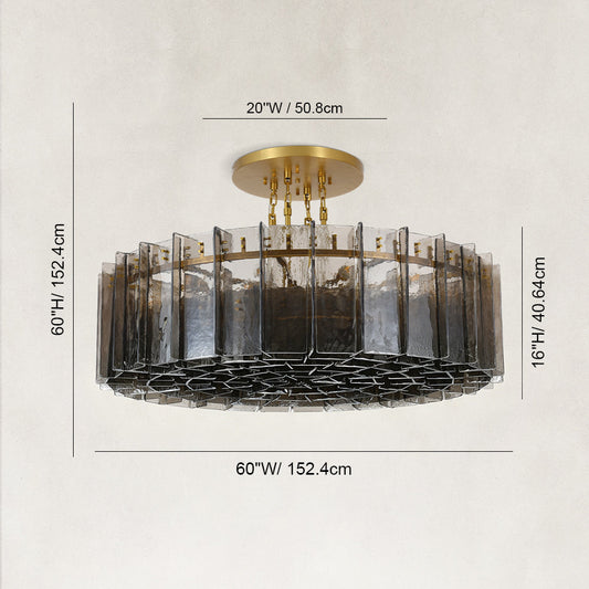 Zeal Modern Round Smoke Glass Chandelier