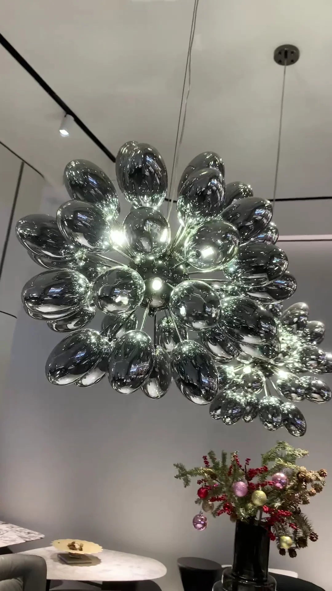 Creative Black Grape Glass Chandelier