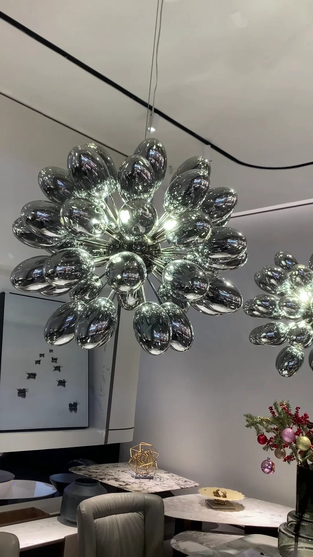 Creative Black Grape Glass Chandelier