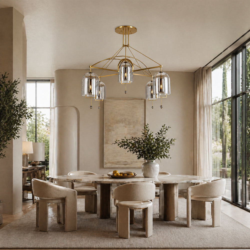 Cora Large Round Smoke Glass Chandelier