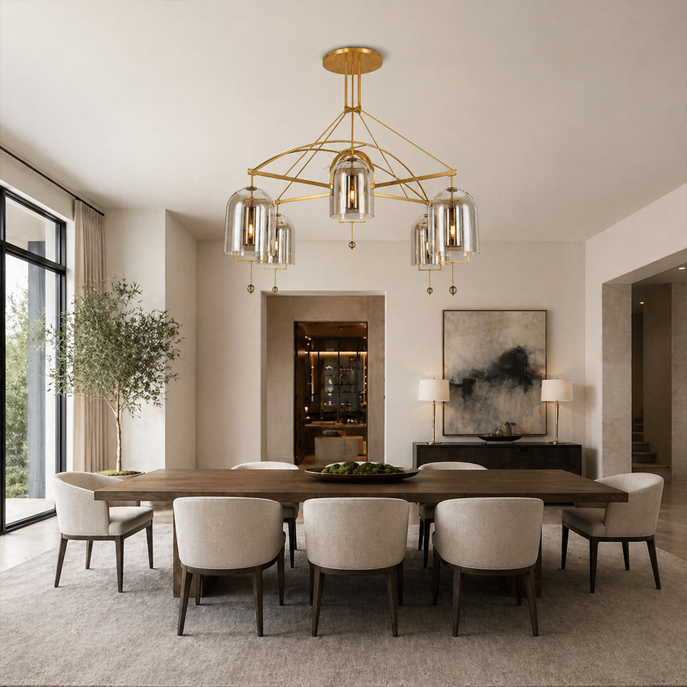 Cora Large Round Smoke Glass Chandelier