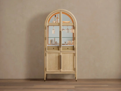 Hendi Bar Cabinet Solid Oak Wood Rectangular Vintage Inspired Dining