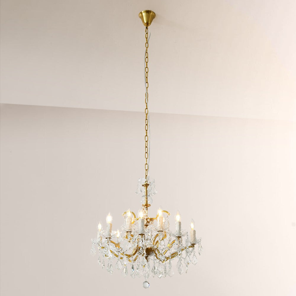 19C Crystal Round Chandelier 28"