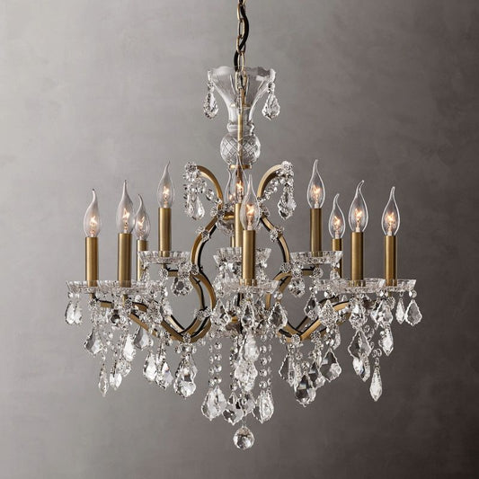 19TH Crystal Round Chandelier 28"