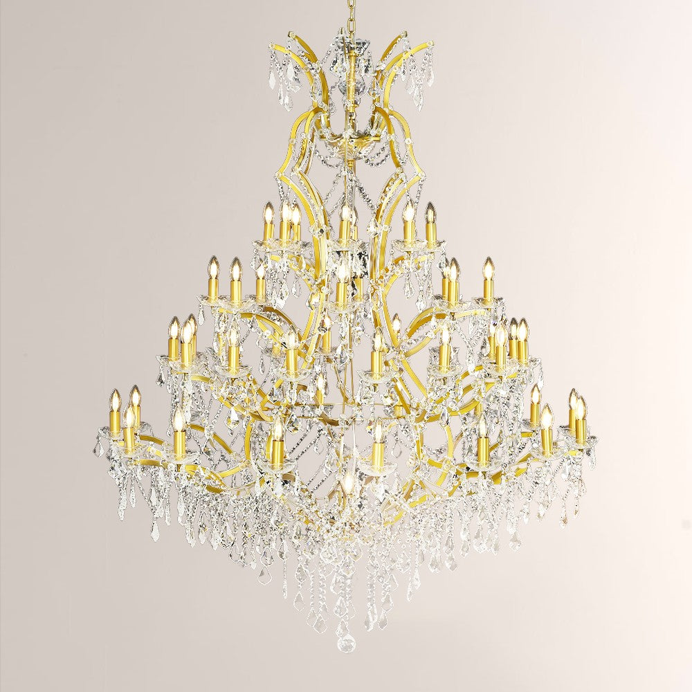 19C Crystal Round Chandelier 72"D Customized