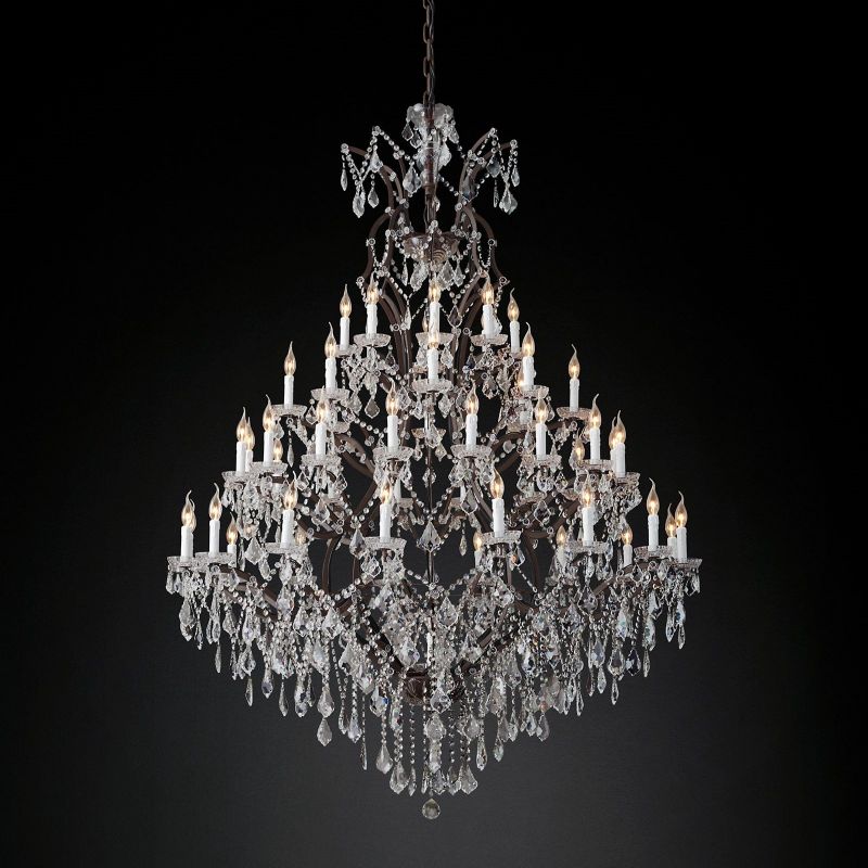 19TH Crystal Round Chandelier 72"D Customized