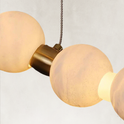 Pearl Single Circle Alabaster Chandelier 24"D