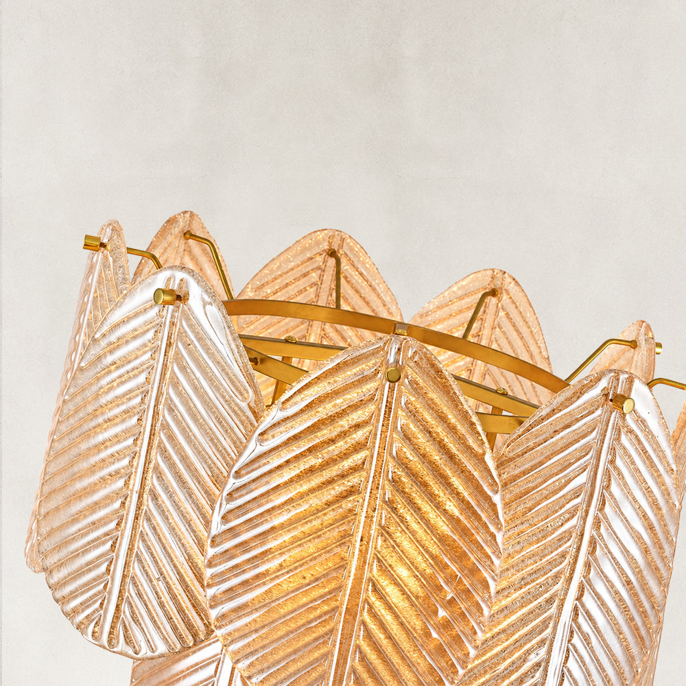 Echo Amber Leaves Glass Table Lamp 30"H
