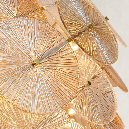 Yanko Luxury Amber Glass Round Chandelier