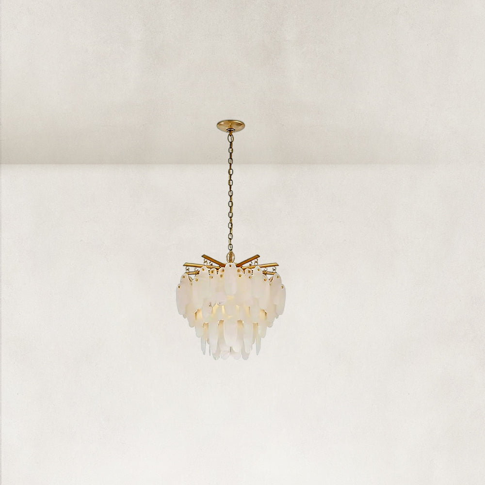 Coisini Ethereal Alabaster Semi-Flush Chandelier 18"D
