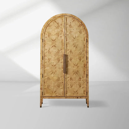 Hendi Burl Tall Cabinet Living Room Natural Wood Grain Storage Cabinet