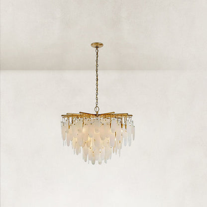 Coisini Ethereal Alabaster Semi-Flush Chandelier 40"D