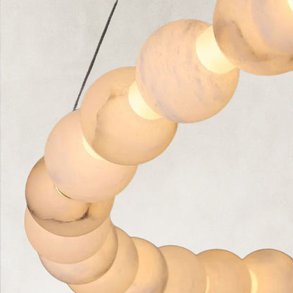Pearl Triple Circle Alabaster Chandelier