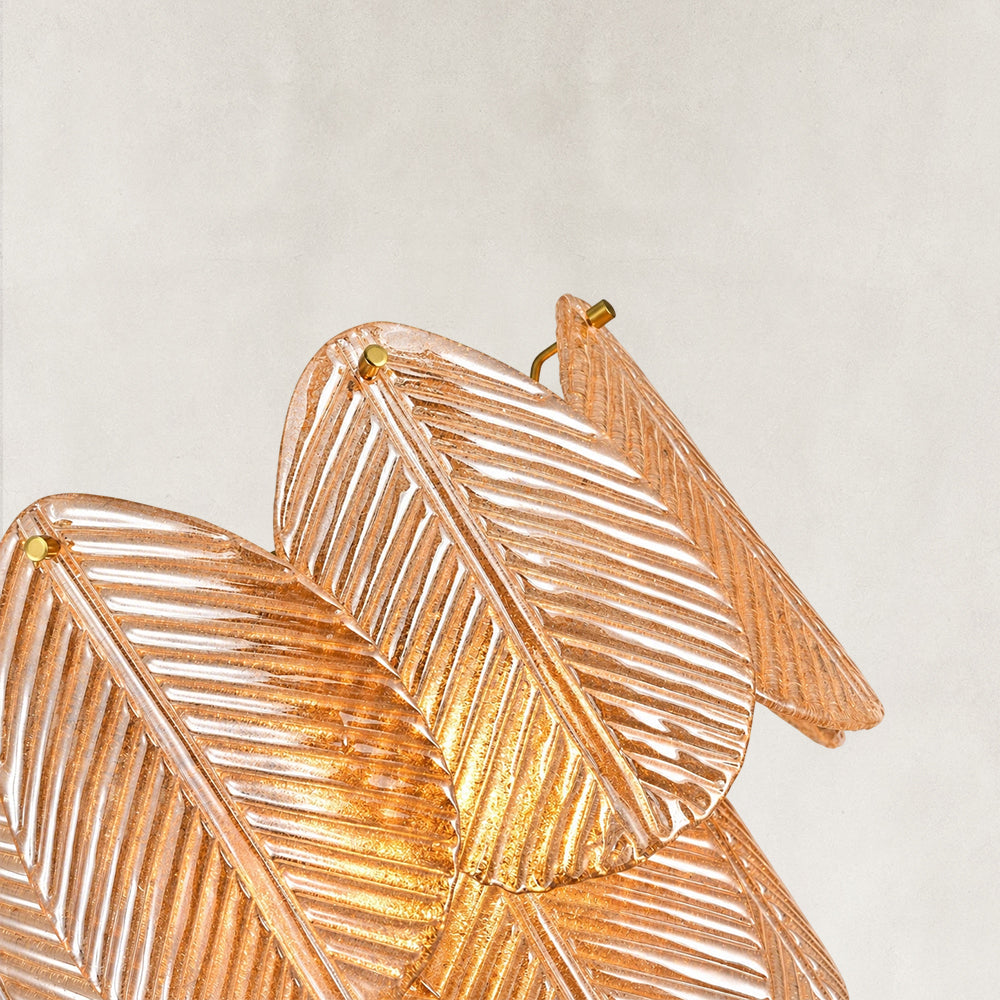 Echo Amber Leaves Glass Table Lamp 30"H