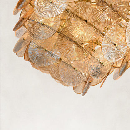 Yanko Luxury Amber Glass Round Chandelier