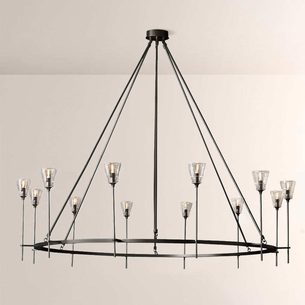 Torsio Verre Round Chandelier 70"