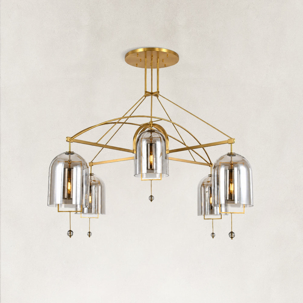Cora Large Round Smoke Glass Chandelier