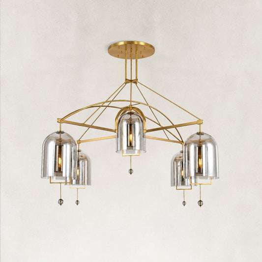 Cora Large Round Smoke Glass Chandelier