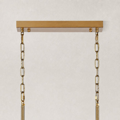 Solara Alabaster 2-Tier Rectangular Chandelier 40"W