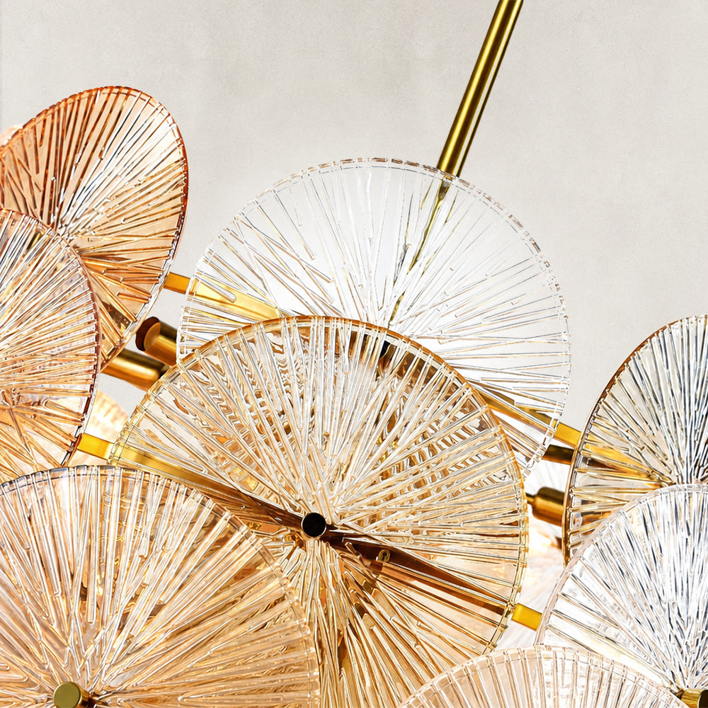 Yanko Luxury Amber Glass Round Chandelier
