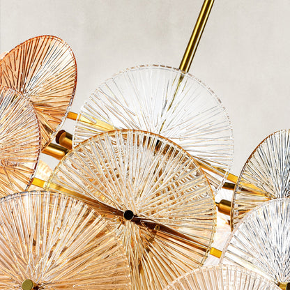 Yanko Luxury Amber Glass Round Chandelier