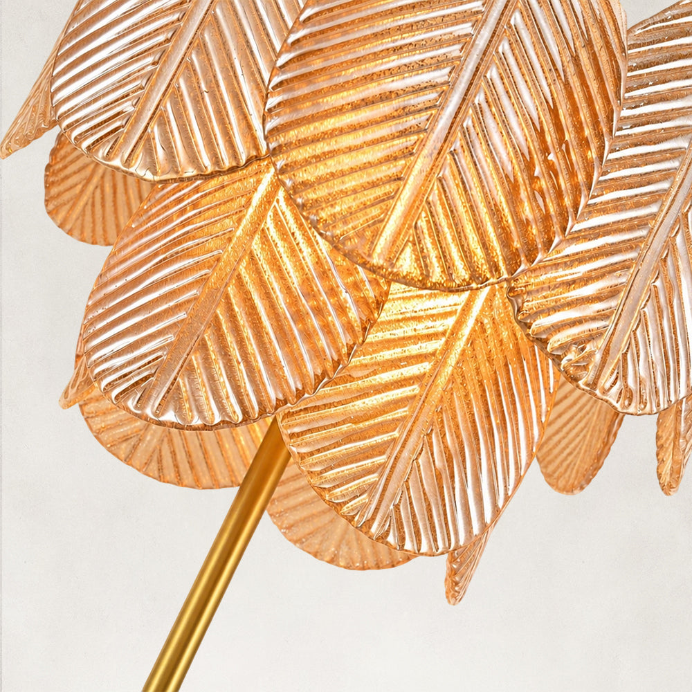 Echo Amber Leaves Glass Table Lamp 30"H
