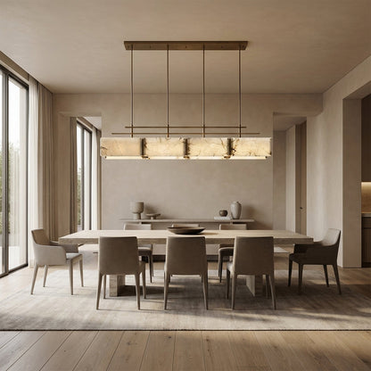 Elena Natural Alabaster Linear chandelier 70"L
