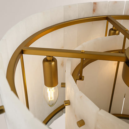 Mervin Alabaster Round Chandelier 22"