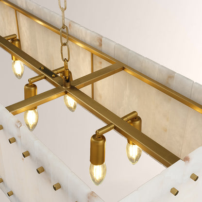 Mervin  Alabaster Linear Chandelier 54"