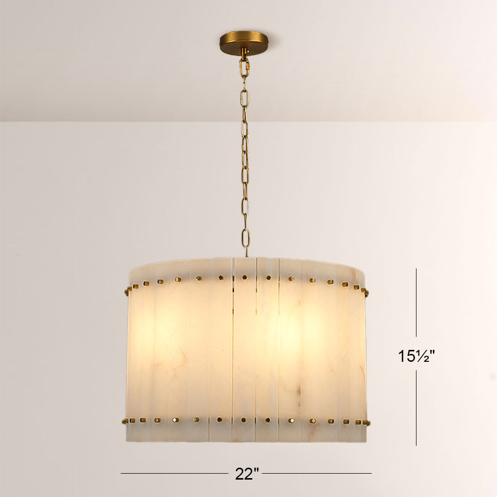 Mervin Alabaster Round Chandelier 22"