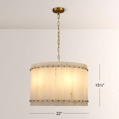Mervin Alabaster Round Chandelier 22"